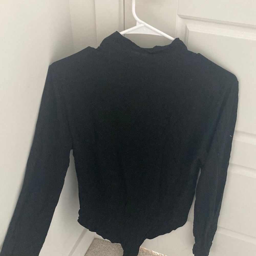 Black mock neck long sleeve body suit